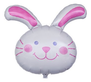Mayflower Distributing Mens Easter White Bunny Hug Head Jumbo Foil Balloon White Medium