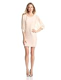 Gabby Skye Women's Sheer Long Sleeve Dress, Beige, 14 Missy