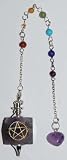 Amethyst 7 Chakra Pentagram Pendulum