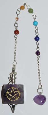 Amethyst 7 Chakra Pentagram Pendulum