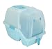 Iris Easy To Clean Hooded Cat Litter Box 15-inch W by 20-inchL by 16-1/2-inchH, Blue
