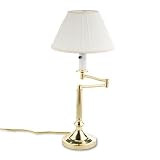 Ledu L561BR Lacquered, Solid Brass Swivel Arm Lamp, Mushroom Shade, 20 High