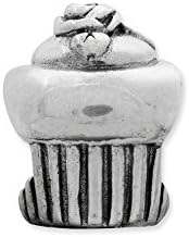 Sterling Silver Cupcake Bead Charm For Pandora, Biagi, Chamilia & European Bracelets, Charms For Women