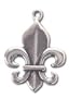 Solid Sterling Silver Fleur-de-lis Charm