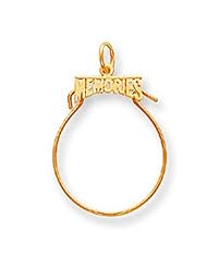 14K Yellow Gold Memories Holder Charm Pendant