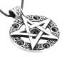 Black Crystal Pentagram Pewter Necklace