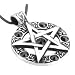 Black Crystal Pentagram Pewter Necklace