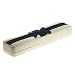 Jewelry Gift Box White Leatherette Bracelet w/ Blue Bow