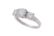 Sterling Silver Round Cut 3 CZ Anniversary Band Ring
