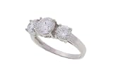 Sterling Silver Round Cut 3 CZ Anniversary Band Ring