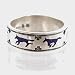 Sterling Silver & Lapis Lazuli Running Wolf Band Ring, #10989