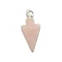 Rose Quartz Mini Arrowhead Pendant with Faux Leather Necklace