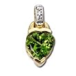 14K Yellow Gold Heart Shaped Peridot Pendant