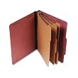S J Paper S60850 S J Paper Std 3" Expansion Classification Folder, Letter, 8-Section, Red, 10/Box
