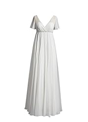 Sexy V-neck Organza/Satin/Taffeta/Tulle Belted Beaded Sheer Lace Wedding Dress 