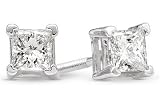 1/2 Carat Princess-Cut Diamond Studs in Platinum