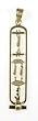 Egyptian Cartouche Pendant with "SISTER" in Ancient Egyptian Hieroglyphics - Open Style- in 18K Gold, Sterling Silver or Sterling Silver with Gold Symbols