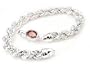 7mm ROPE Chain Sterling Silver Bracelet w/ Red GARNET