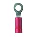 Panduit PV18-4R-CY Ring Terminal, Vinyl Insulated, Funnel Entry, 22 - 18 AWG Wire Range, #4 Stud Size, Red, 0.03" Stock Thickness, 0.150" Max Insulation, 0.25" Terminal Width, 0.84" Terminal Length, 0.22" Center Hole Diameter (Pack of 100)