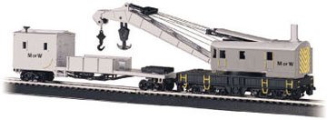 Bachmann Trains Maintenance Of Way (Gray) Boom Crane and Tender-image