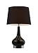 Mary-kate and Ashley Continuum Table Lamp.  Black ceramic lamp with chrome accents.  Black fabric shade.  W11