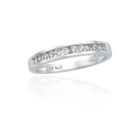 10K White Gold 1 4 ct. Diamond Wedding Band by