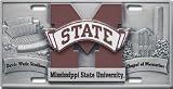 MISSISSIPPI STATE BULLDOGS PEWTER CAR TAG/ LICENSE PLATE
