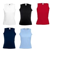 Lady-Fit Sleeveles T von Fruit of the Loom XS S M L XL XL verschiedene Farben