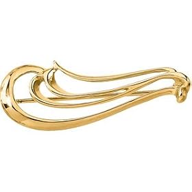14K Yellow Gold Brooch by DivaDiamonds