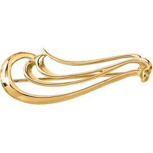 14K Yellow Gold Brooch by