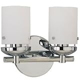 Sea Gull Lighting 4004405 Bliss TwoLight Vanity Chrome Finish With Cased Opal Etched Glass