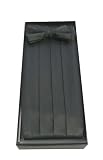 Classy Black Cummerbund and Bow Tie Set with Box
