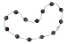 Sterling Silver Freshwater Cultured Black Coin Pearl Station Necklace