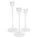 Long Stem Clear Glass Candleholder Candlestick Set