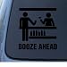 BOOZE AHEAD - drinking - Vinyl Car Decal Sticker #1313 | Vinyl Color: Black