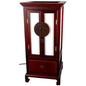 Fine D�cor Accent Gift Ideas for Her - 20 Xian Chinese Lantern Bedside Lamps - Cherry... by Oriental Furniture