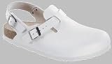 BIRKENSTOCK Tokio Clogs Leather, White, Size 47 EU with a regular insole