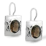 8 Carat Smoky Topaz Sterling Silver Earrings
