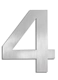 Outdoor Living : Large house number four - brushed stainless steel