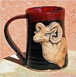 Big Horn Sheep Wildlife Mug 19 oz. Black Red