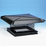 Gelco 13411 17 Inch x 17 Inch Gelco Black Single-flue Cap 3/4 Inch Mesh 24-ga. Lid 18-ga. Mesh And B