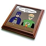 Rich Diesslins Funny General Cartoons - Super Hero Parody with Batman and Green Lantern at the bar - Trivets