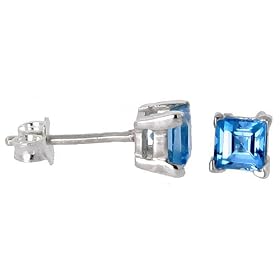 December Birthstone, Natural Blue Topaz 40 poin (4 mm) Size Princess (square)... by Sabrina Silver