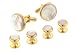Jewelry : Gold plated set of cufflinks and shirt studs accented with mother of pearl with presentation box. Made in the U.S.A