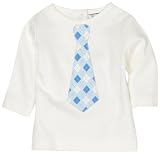 Hartstrings Baby-Boys Newborn Long Sleeve Tie Tee Shirt, Pearl, 3-6 Months