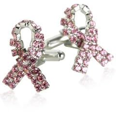 Pink Ribbon Breast Cancer Cufflinks with Presentation Box