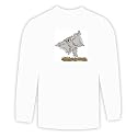 Long Sleeve T-shirt with squirrel, flying, rodent, gray, rainforest Large White