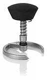 SWOPPER CLASSIC 3D-Aktiv-Bürostuhl Hocker Sitzpolster Normal, Farbe onyx-schwarz, Fussring mit Metallgleiter, Feder SMALL 40 - 80 kg, Basis Titan, Federfarbe schwarz (SWOP10TSML)