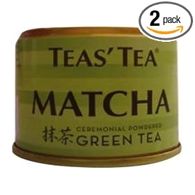 Tea's Tea Matcha Ceremonial Powdered Green Tea, 20-Gram Cans (Pack of 2)