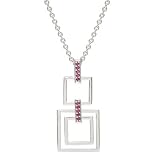 Sterling Silver Ruby Pendant With Belcher Chain 17